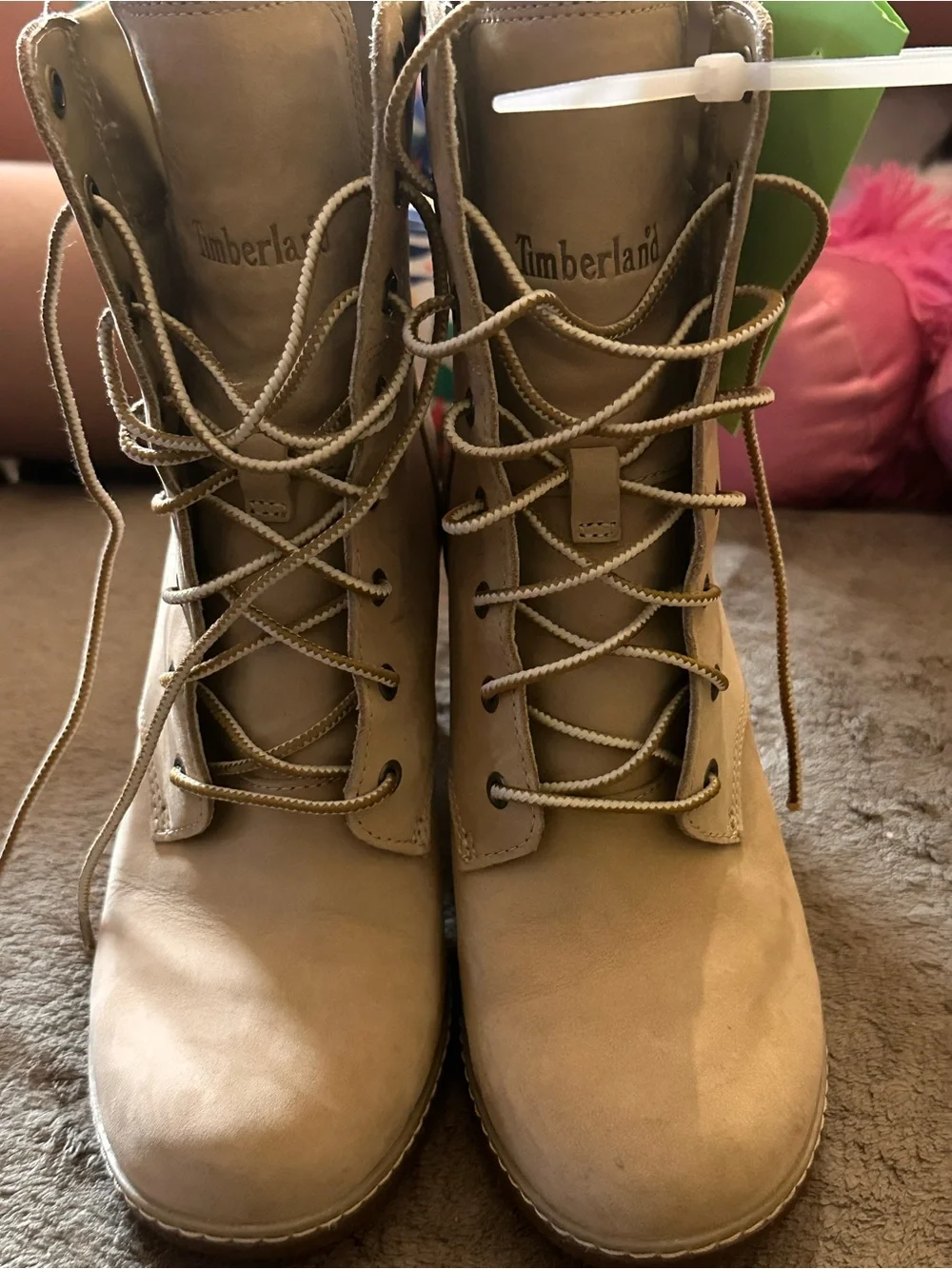 Timberland Women's Wheat Lace-Up Block Heel Boots
